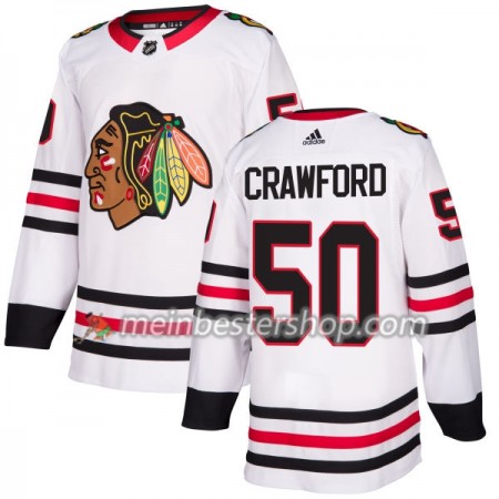Chicago Blackhawks Corey Crawford 50 Adidas 2017-2018 Weiß Trikot Authentic - Herren